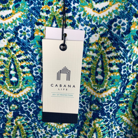 Cabana Life Palmetto Bluff Shift Dress Size Small Blue/Green Paisley UPF 50+ NWT - Picture 3 of 13
